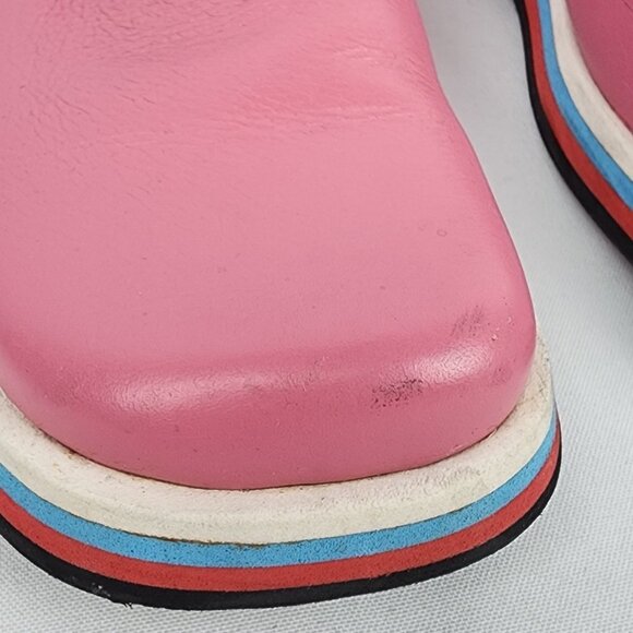 Jubaki London Pink Leather Lace Up Shoes Size 8.5 - Picture 6 of 11